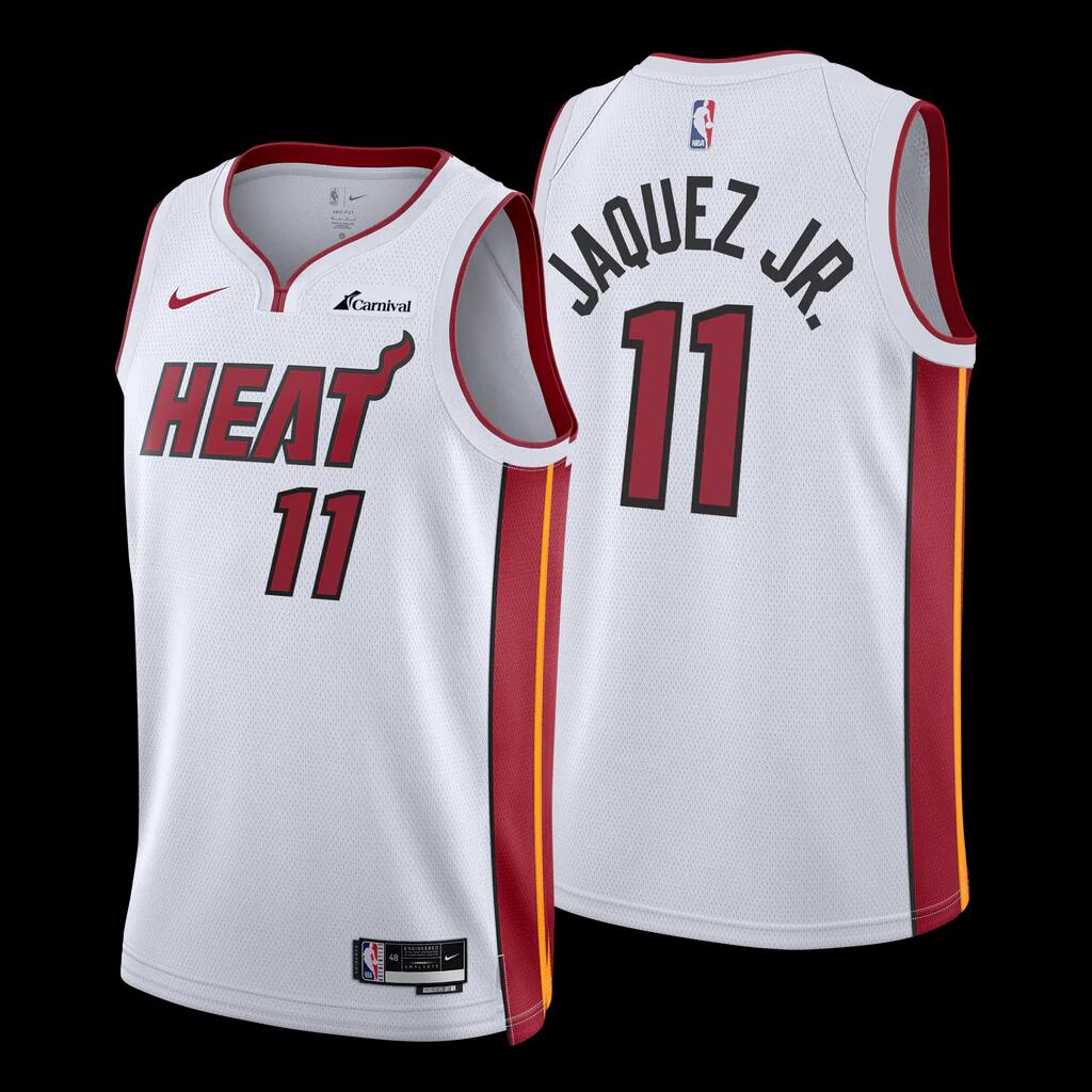 Men's Miami Heat #11 JAIME JAQUEZ JR. White Association Edition Stitched Basketball Jersey